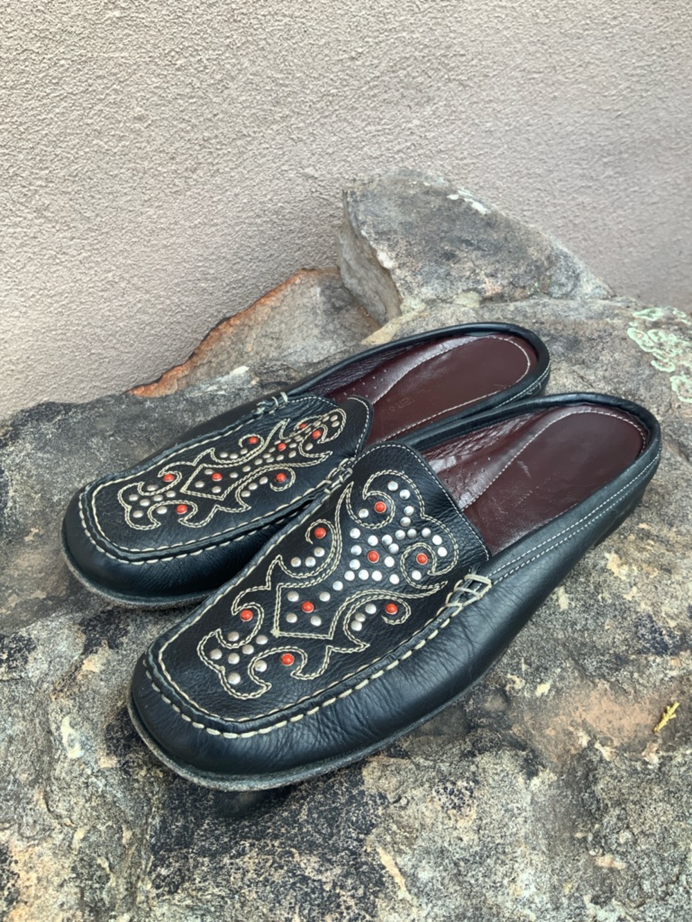 Donald J Pliner Studded Mules 8M